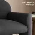 thumbnail image 5 of BELLEZE Set of 2 Modern Accent Chair with Rubber Wood Legs, Comfortable Upholstered Armchair with Arched Design for Living Room, Bedroom, or Office - Oslo (Gray), 5 of 7