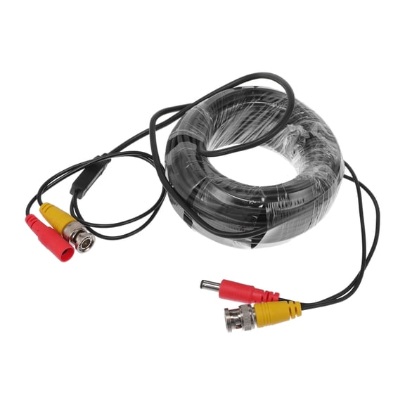 Unique Bargains Universal Car Reverse Rear View Parking Camera Video Cable BNC DC Backup Camera Video Cable Extension for Monitor and Backup Black 15M