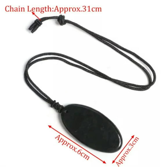 Shungite Stones Crystal Necklace Rope Pendant Reiki Healing Protection EMF Gift