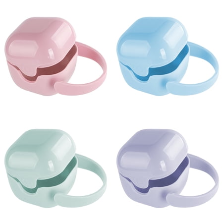 4 Pcs Storage Box with Soother Clip Holder, Small Plastic Containers for Mother and
