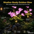 thumbnail image 3 of Rirool Solar Orchid Flower Garden Stake Lights, 7 Heads Warm White Solar Lights Outdoor Waterproof, Decorative Lights for Yard Lawn Patio Pathway, Purple 2 Pack, 3 of 8
