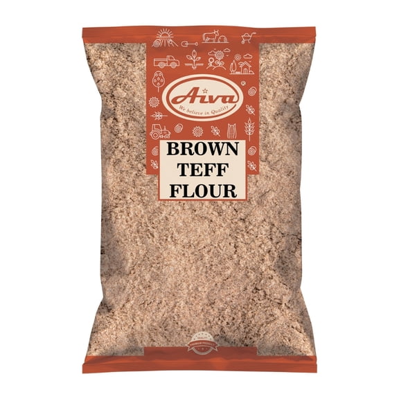 Aiva Brown Teff Flour 5 LB | Whole Grain Ancient Baking Flour for Bread Pancakes, Wraps, Muffins & More