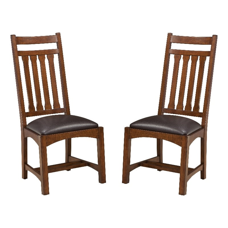 Intercon Furniture Oak Park Wood Chair with Narrow Slats in Brown (Set