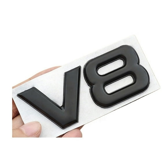 ZWP Metal Matte Black Chrome V8 Logo Car Rear Trunk Sticker Emblem Badge Auto Self-Adhesive Decals Accessories