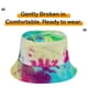 thumbnail image 3 of Sombrero de pescador teñido anudado estampado, sombrero de protección solar para exteriores, sombrero de tazón de doble cara con graffiti, 3 of 5