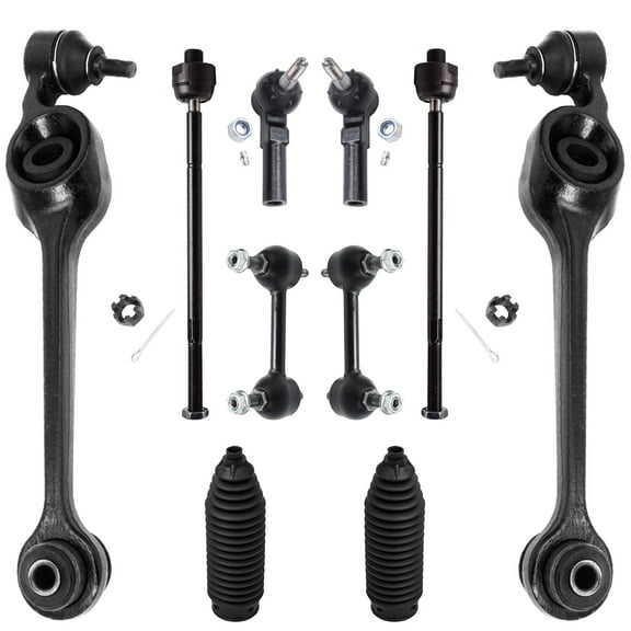 Detroit Axle - 10pc Front End Suspension Kit for Saturn SC SC1 SC2 SL SL1 SL2 SW1 SW2 2 Lower Control Arms w/Ball Joints 4 Tie Rods 2 Rear Sway Bars 2 Boots Replacement