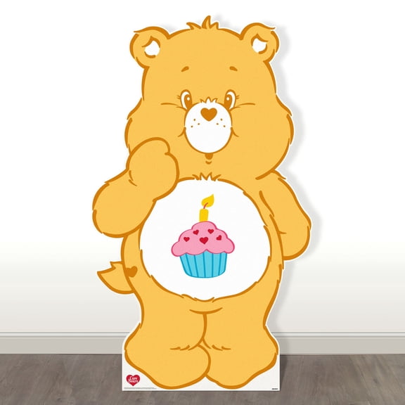 Prime Party Birthday Bear Life-Size Cardboard Standup Cutout, Care Bear Party Photo Prop, 64" x 37"