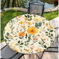 thumbnail image 1 of Round Tablecloth Fitted with Elastic, Fits for Table Round, Water Proof, Easy to Clean 54"-58" Table, 60Inch Tablecover, Wildflower, 1 of 7