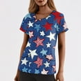 thumbnail image 3 of Maternity Scrubs, 4Th Of July Tops Women Plus Size Skew Collar Short Sleeve Workwear With Double Layer Pockets Red White And Royal Blue American Flag Fourth Shirts Outfits (3XL, Royal Blue) ZMTing, 3 of 3