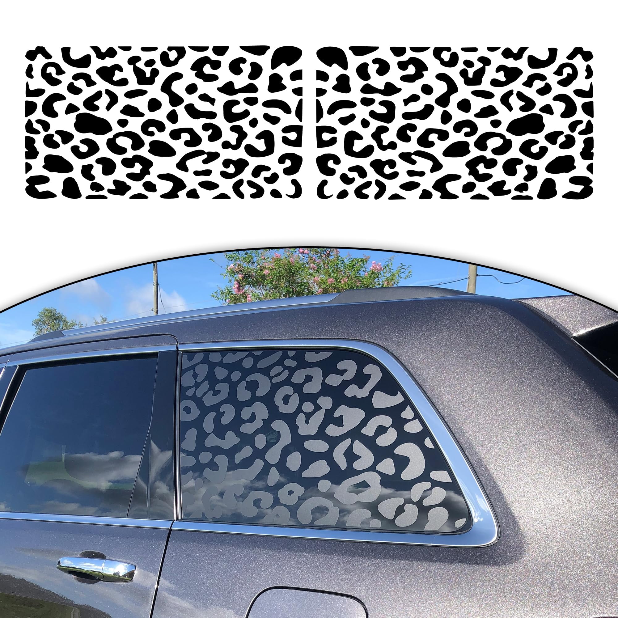Kon exia l Side Window Decal for Car SUV Truck, General Leopard Cheetah Vinyl Sticker Free Installation Tool (Pair)