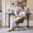 thumbnail image 2 of Alden Design Mid Back Height Adjustment and Rolling Office Desk Chair, Gray, 2 of 10