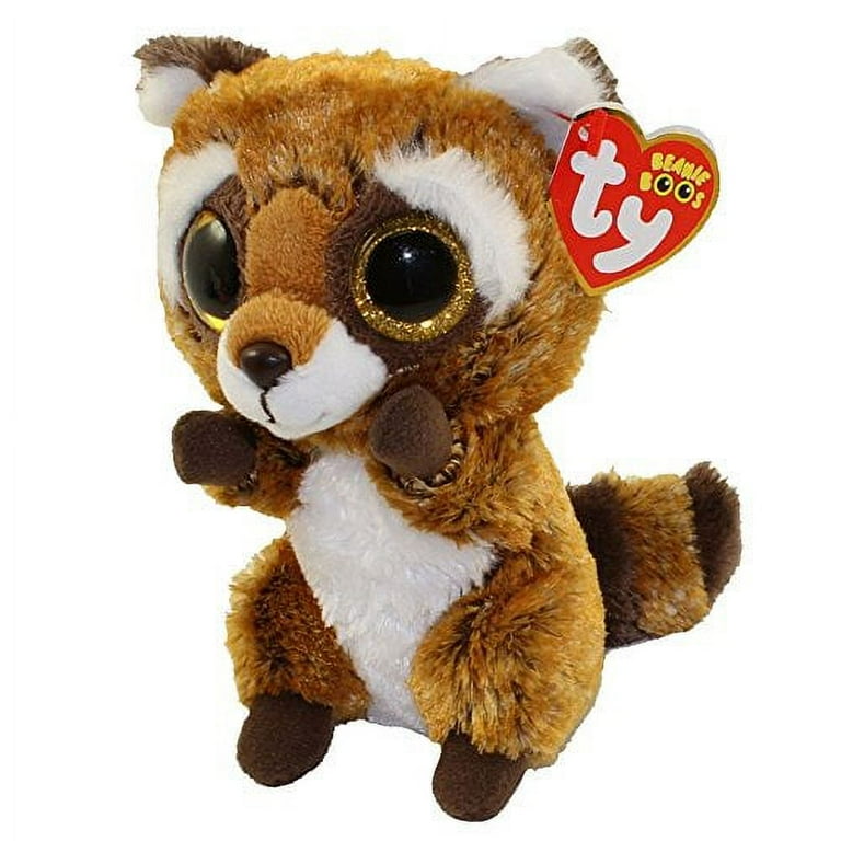 TY Beanie Boos RUSTY the Raccoon Glitter Eyes Regular Size