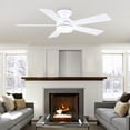 thumbnail image 4 of PHORUS 46" Modern Flush Mount Ceiling Fan with Light,Low-Profile Design, 5 Reversible Blades, Quiet Motor with 6 Speeds, 3-Tone LED Lighting, Indoor & Covered Outdoor,White, 4 of 7