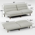 thumbnail image 5 of Homall Futon sofa, Two Seat Adjustable Sofa, Corduroy Fabric, Upholstered Sofa, Sofa Changeable into Bed, Leisure Reading and Games, Beige, 5 of 7