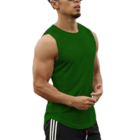 CVLIFE Men's Dry Fit Muscle Tank Top Sleeveless Shirt Solid Color ...