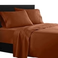 thumbnail image 2 of Clara Clark Â® Supreme 1500 Collection 4pc Bed Sheet Set - Queen Size, Burnt Sienna (Rust, Orange Brown), 2 of 4