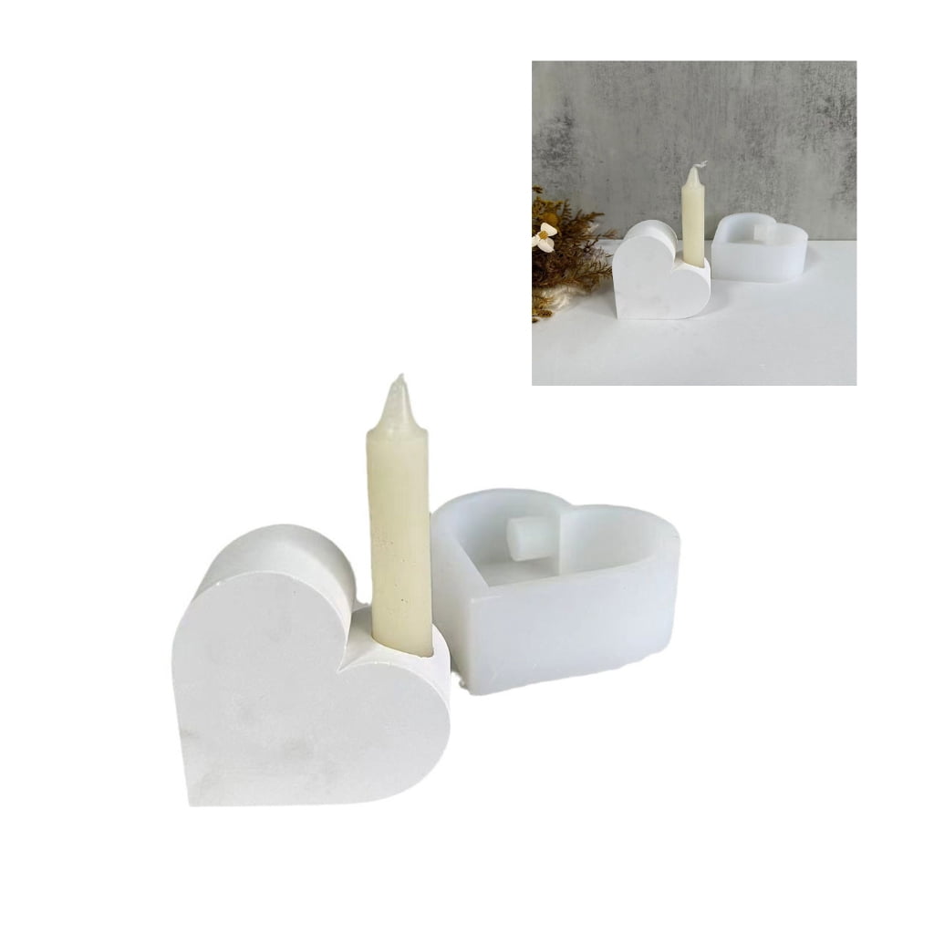 Oasiva Heart Candle Holder Mold for Making Candle Holder Ornament, Epoxy Resin Casting