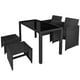 thumbnail image 3 of vidaXL 5 Piece Outdoor Dining Set with Cushions Poly Rattan Black, 3 of 11