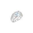 thumbnail image 4 of RYLOS Men's Rings Sterling Silver Cabochone Gemstone & Diamond Designer Aquamarine Rings For Men Size 11, 4 of 6