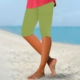 thumbnail image 2 of HAJWOH Women’s Capri Leggings Knee Length Leggings Stretch Summer Casual Athletic Running Workout Yoga Pants, 2 of 6