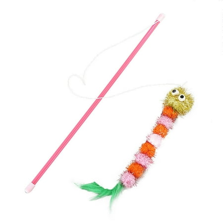 ?Hellobye?Kitten Cat Toy Chaser Stick Cute Cartoon Shape Interactive Play Fun Toy