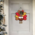 thumbnail image 5 of Fall Thanksgiving Turkey Door Sign Thanksgiving Day Wood Door Hanger Fall Wooden Thankful Wreath Hanging Decoration for Outdoor Outside Porch, 5 of 9