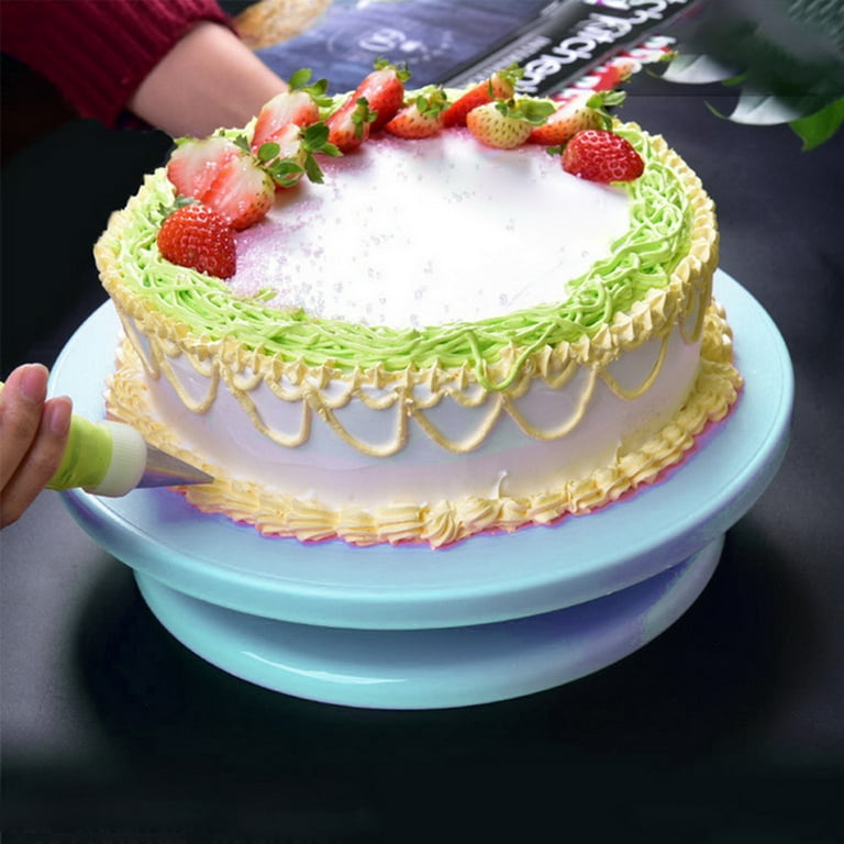 Plastic Cake Plate DIY Pan Baking Tool Turntable Rotating Anti-skid Round  Cake