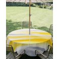 thumbnail image 2 of Yellow Grey Ombre Outdoor Tablecloth with Umbrella Hole, Abstract Art Oil Painting Rustic Modern Spillproof Waterproof Outdoor Table Cover, Patio Tablecloths for Party/Garden/Picnic, Round 60 inch, 2 of 9