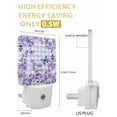 thumbnail image 3 of Night Lights Auto Sensor Lavender Floral Plug-in LED Nightlights Lamp Dusk to Dawn for Living Room, Bedroom, Bathroom, Stairways Wall Decor, Butterfly Wisteria Flower Purple Plaid Night Light, 3 of 9
