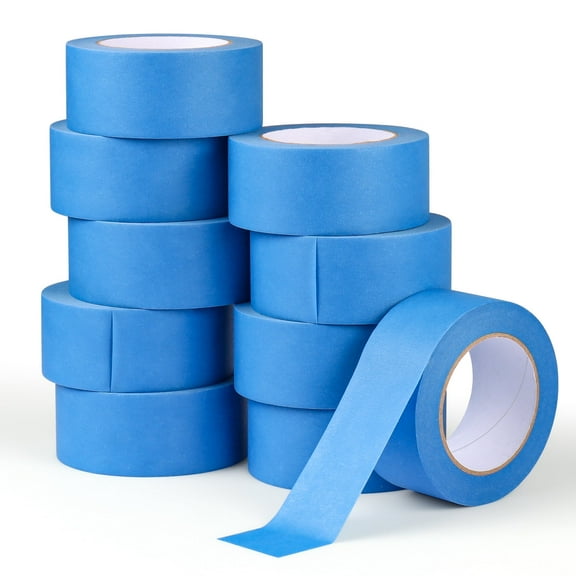 10 Rolls Blue Painters Tape, 2 inch Blue Masking Tape, Multi-Surface Blue Paper Tape for General Purpose Wall Painting, Home Improvement,DIY Crafts Arts, 2inch x 55 Yards