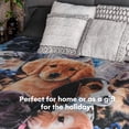 thumbnail image 6 of Puppy Collage Dog Themed Blanket - Dog Throw Blankets for Bed or Couch - Soft Plush Dog Print Blanket for Women, Men, and Kids - Cozy Throw Blanket and Bedroom Decor I Puppy Collage, 6 of 7