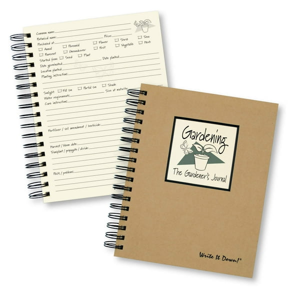 Journals Unlimited The Gardener's Guided Journal Log Book with Kraft Brown Hardcover Design
