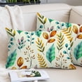 thumbnail image 2 of Spring Botanical Throw Pillow Covers, Watercolor Leaves Floral Rustic Cream Soft Breathable Pillow Cases with Invisible Zipper for Sleeping, Toddler Pillowcases for Couch Bed Sofa Chair 12x20 Inches, 2 of 9