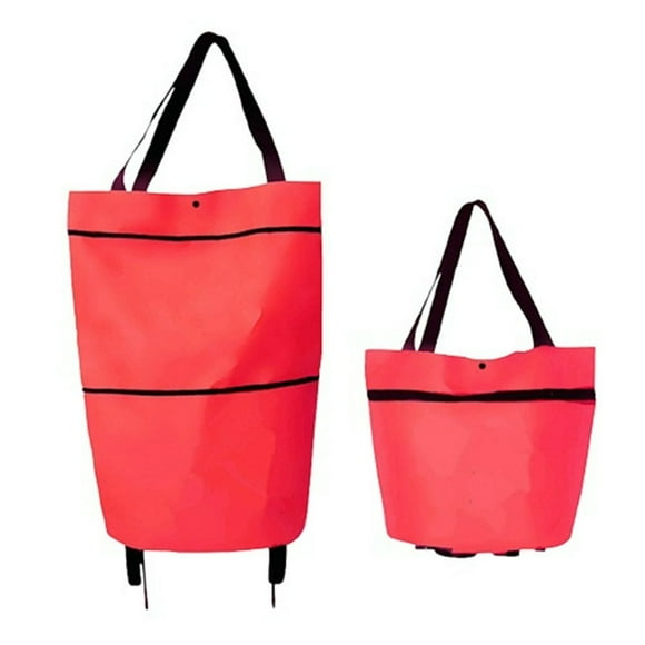 QUTETN Foldable Shopping Cart Portable Collapsible Shopping Bag with Wheels Lightweight Waterproof Rolling Shopping Bag Trolley Tote Bag Stair Climbing Cart for Traveling Shopping