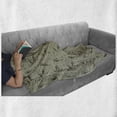 thumbnail image 5 of Fishing Soft Flannel Fleece Blanket, Hobby Concept Pattern with Fisherman on Boat Catching Trouts with Rot and Hook, Cozy Plush for Indoor and Outdoor Use, 70" x 90", Dusk Army Green, by Ambesonne, 5 of 5