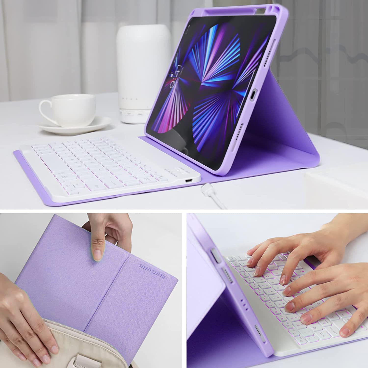 Keyboard Case for iPad Pro 11 inch 4th Generation 2022 / iPad Pro 11 inch 2021&2020&2018, iPad Air 5th/4th Gen, Detachable Bluetooth Keyboard with