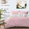 thumbnail image 3 of 3 Piece Pink Duvet Cover Set California King, Microfiber Comforter/Quilt Cover with Corner Ties and 2 Pillowcases, Farmhouse Pink Decor All Season Soft Bedding with Zipper Closure, 3 of 8