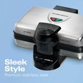 thumbnail image 3 of Hamilton Beach 2-Slice Non-Stick Belgian Waffle Maker with Browning Control, Indicator Lights, Compact Design, Premium Stainless Steel (26009), 3 of 6