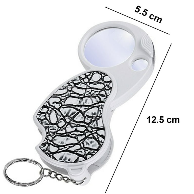 Small Magnifying Glass with Light for Purse 8X 20X Glass with Handheld  Pocket Illuminated Folding Hand Held Lighted Magnifier for Reading Coins  Hobby