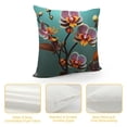 thumbnail image 4 of Shangniulu Teal and Orange Orchid Seasons Pillow Cover,Square Waist Cushion,Perfect Square Backrest for Every Home, 4 of 5