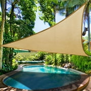 Jeremywell 12' x 12' x 12' Sun Shade Sail Canopy Triangle Sand, 185GSM Shade Sail UV Block for Patio Yard Back Yard Garden Lawn Outdoor Facility and Activities