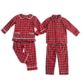 thumbnail image 2 of Ropa 100% de algodón para niños, pijamas de franela con estampado de cuadros rojos a juego para bebés, pijamas de invierno de manga larga con volantes para niños y niñas, pijamas de Navidad, 2 of 4