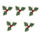 thumbnail image 1 of 5 piezas de adornos de bayas falsas de hojas de Navidad, manualidades, flores con hojas para decoración artesanal de árboles de Navidad , Rojo, 1 of 8