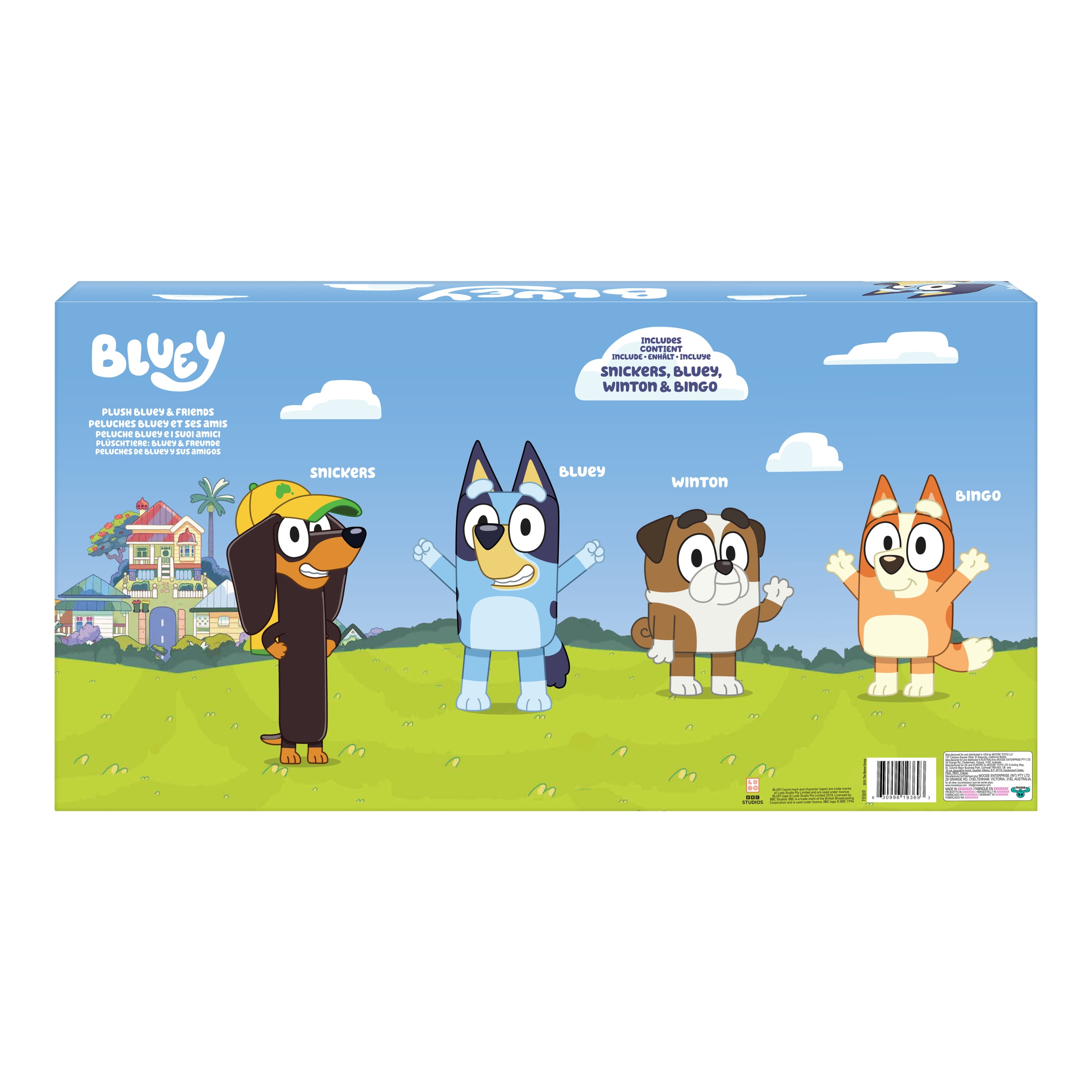 Bluey Friends 4 Plush Value Box, Includes Bluey, Bingo, Winton and