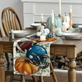 thumbnail image 3 of SM-XLHN Blue Helmet Pumpkin Football Eucalyptus Fall Table Runner, Autumn Thanksgiving Kitchen Dining Table Decoration for Home Decor 13x108 Inch, 3 of 6