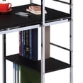 thumbnail image 3 of Metal & Synthetic Wood Writing Desk With Shelves - Black Style Contemporary Office, 3 of 5