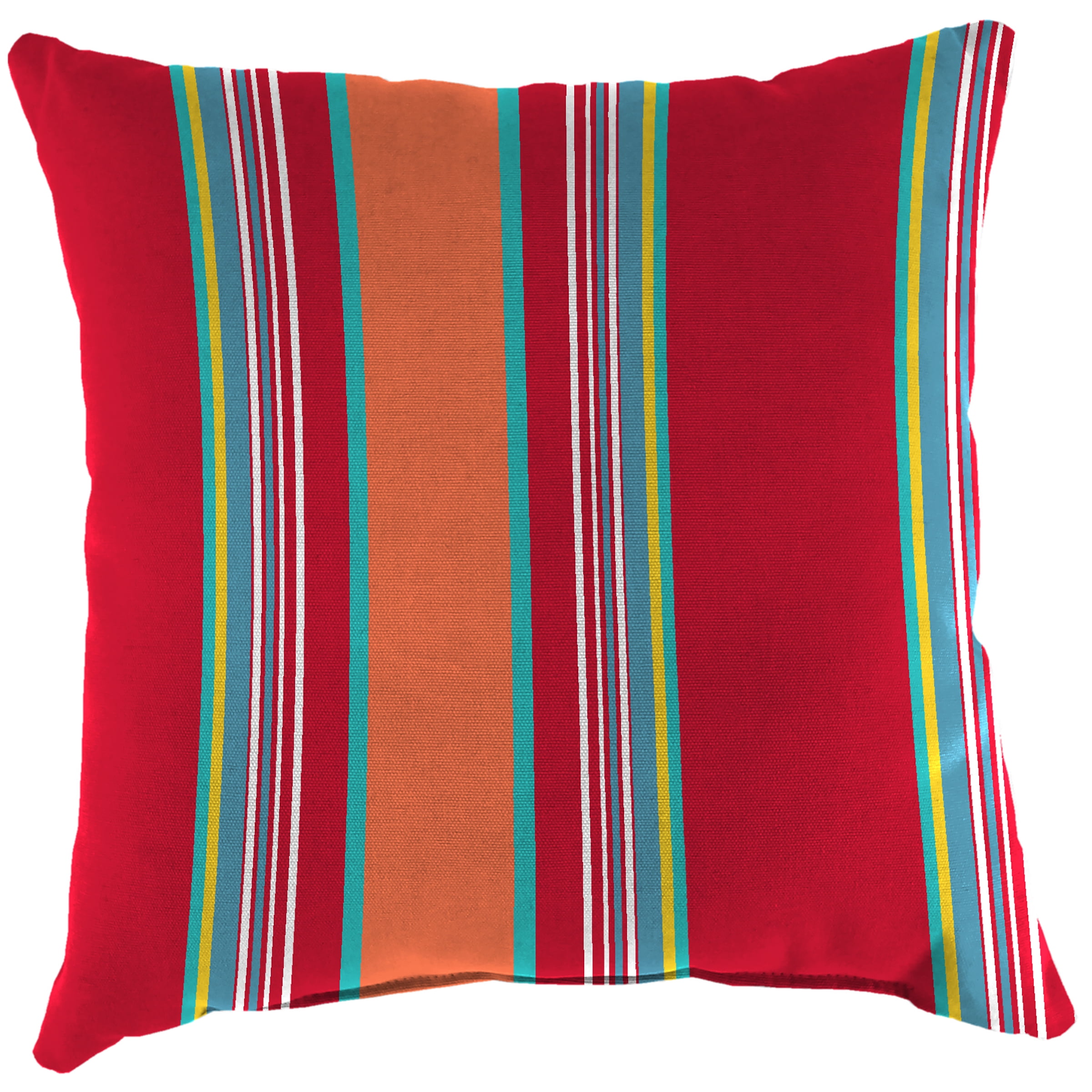 Jordan Manufacturing 18" x 18" Mulberry Red Stripe Square Outdoor Throw Pillow (2 Pack)