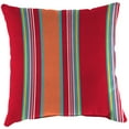 thumbnail image 5 of Jordan Manufacturing 18" x 18" Mulberry Red Stripe Square Outdoor Throw Pillow (2 Pack), 5 of 11
