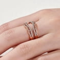 thumbnail image 4 of Round Cut Lab Created Diamond Enhancer Guard Wrap Band Ring 14k Rose Gold Plated, 4 of 5