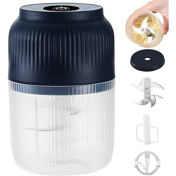 Electric Garlic Chopper, 2025 New Electric Garlic Chopper, Mini Portable Veggie Chopper, Onion Grinder with 6 Sharp Blade and Egg Beater For Home Kitchen Gadget